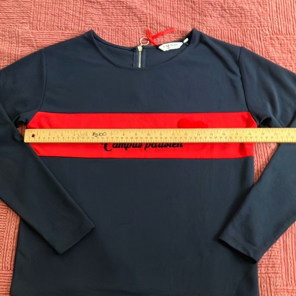 NAF NAF Women's Navy blue and Red Jersey Top - Picture 5 of 13